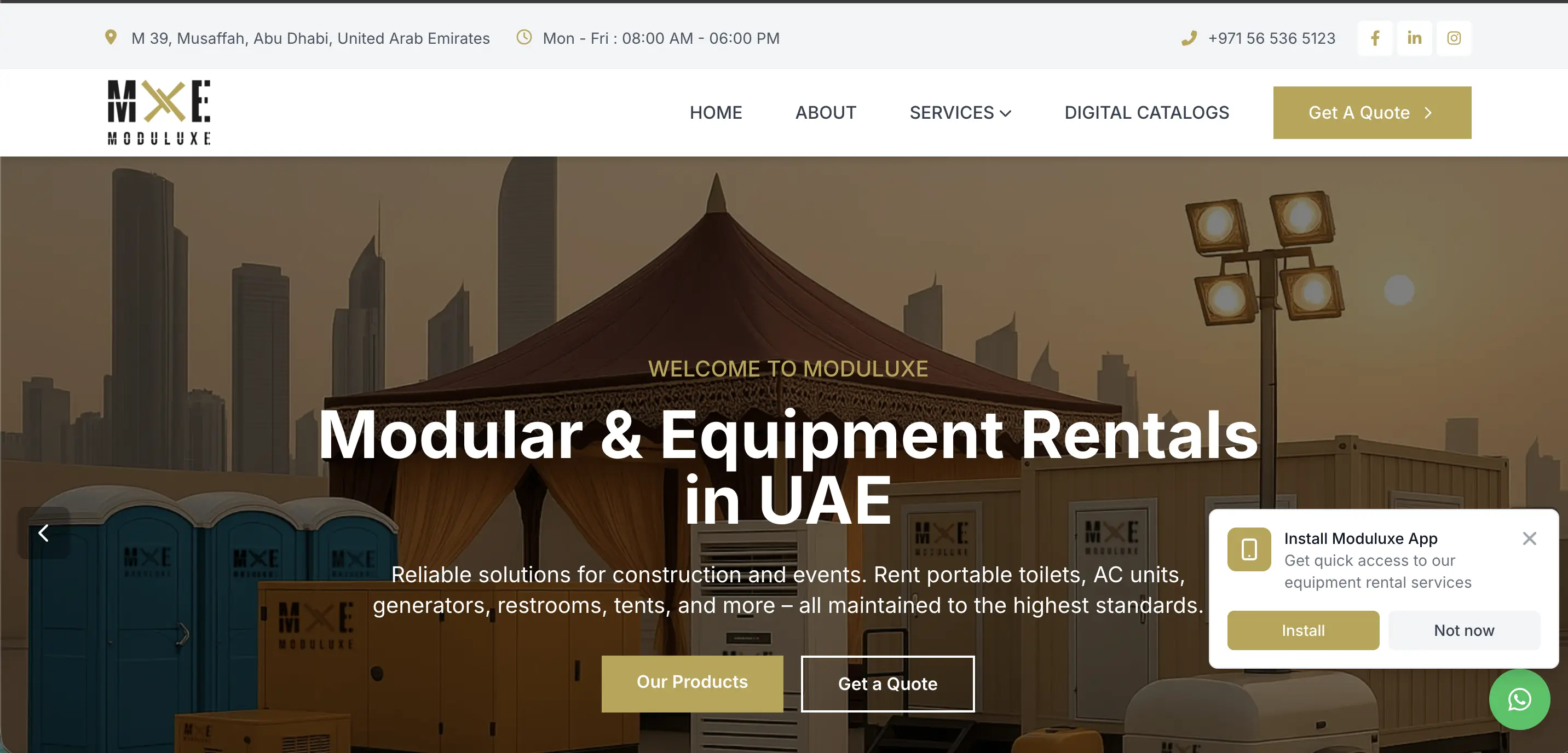 Moduluxe Group UAE website